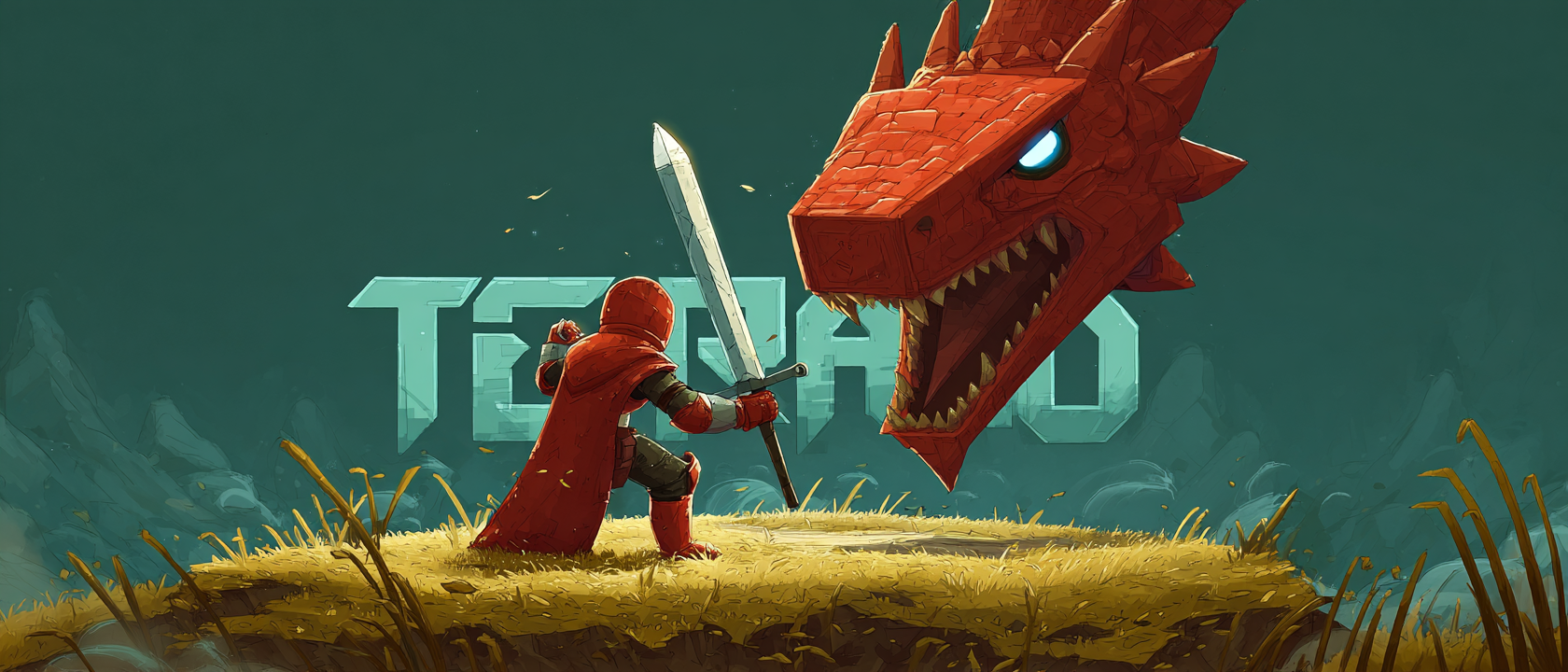 Knight facing a dragon